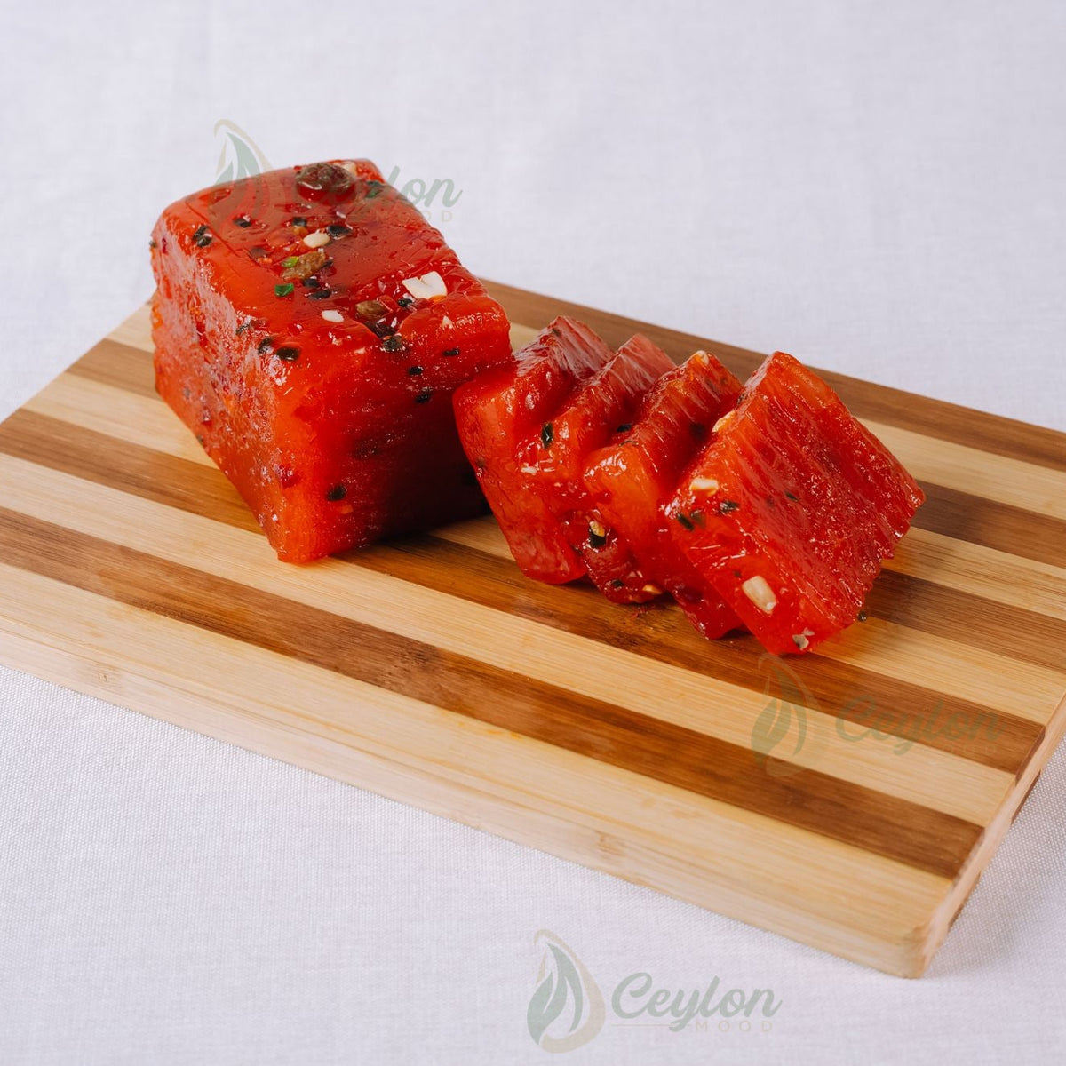 Regular Musket sliced on a wooden board, handmade by Ceylon Mood